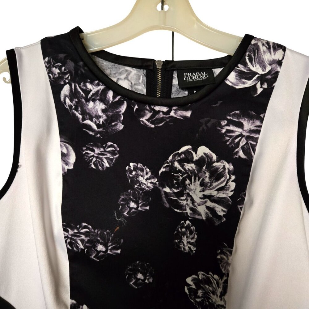 Prabal Gurung Target Floral Print Dress 8 Black White Floral Fit and Flare Mini - Picture 4 of 9